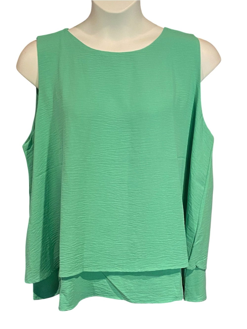 Culture Code NWT Sleeveless Layered Mint Green Womens Top Blouse Plus Size 2X